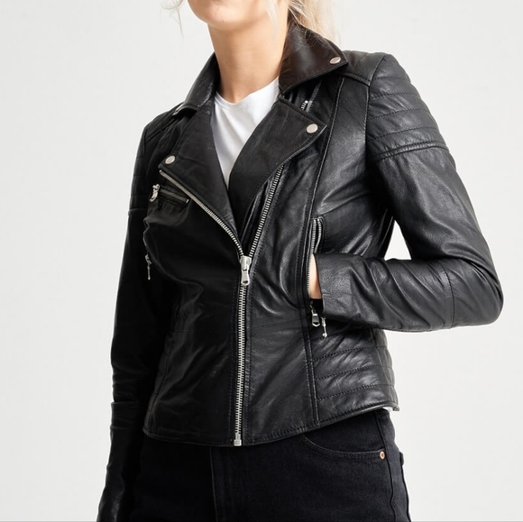 NWT BARNEY'S | Moto Genuine Leather Jacket - Picture 10 of 16